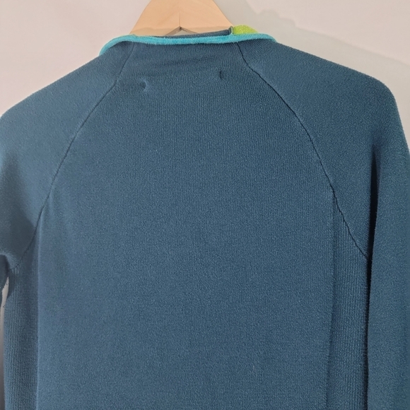 Athleta Green Knit Graphic 1/4 Zip Long Sleeve Athletic Pullover Top Sz Small - Picture 6 of 12